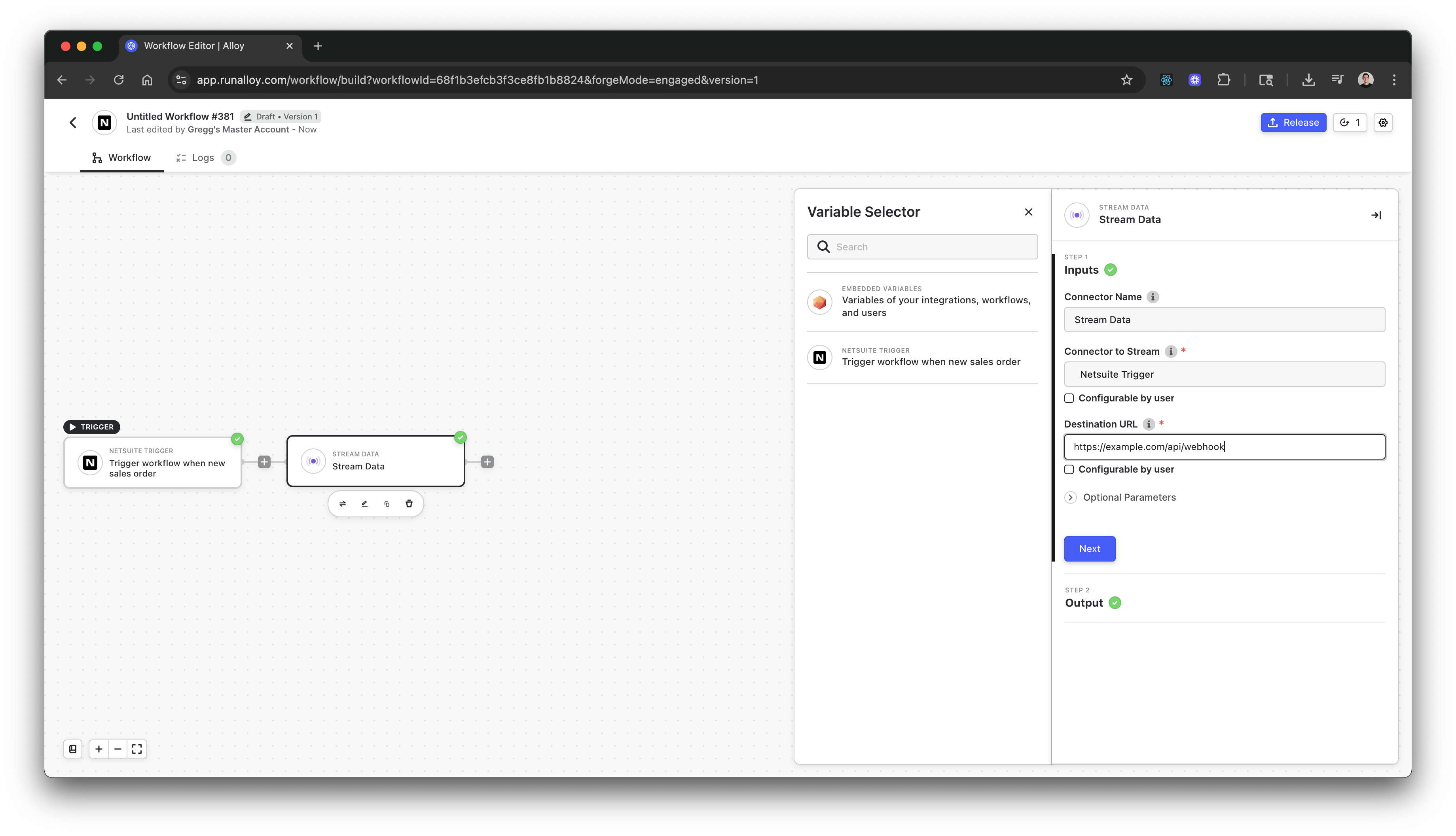 Embedded iPaaS Data Streaming